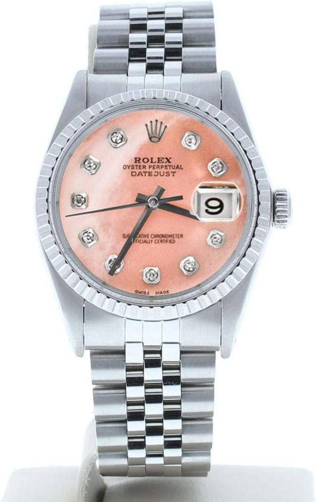 Rolex Men's Datejust 16030 Custom Pink Mother of Pearl Diamond Dial (Certified Preowned)