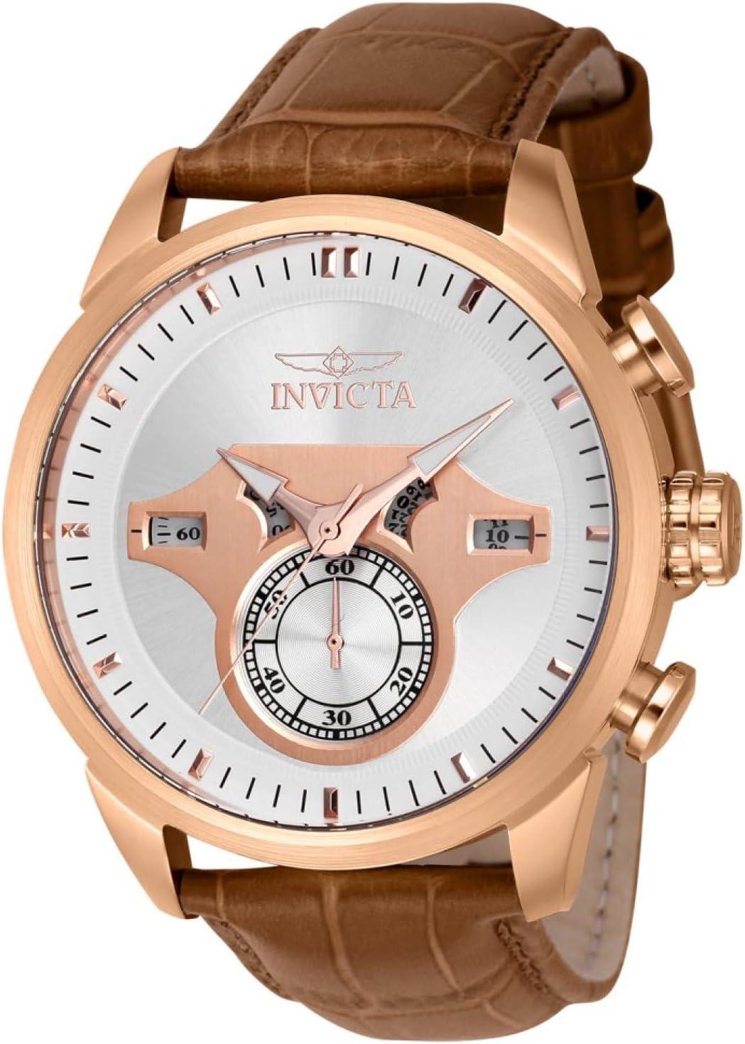 Invicta Men's Analog Quartz Watch with Leather Strap 43618