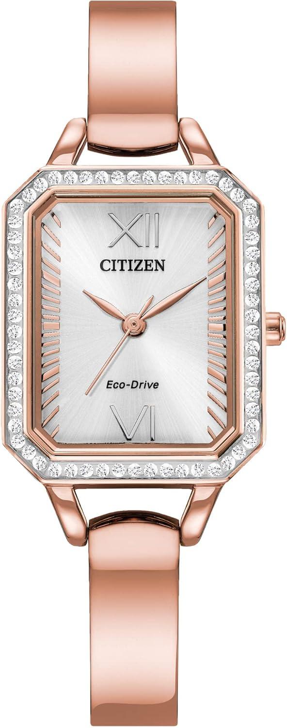 Citizen Women's Eco-Drive Dress Classic Crystal Watch in Rose-tone Stainless Steel