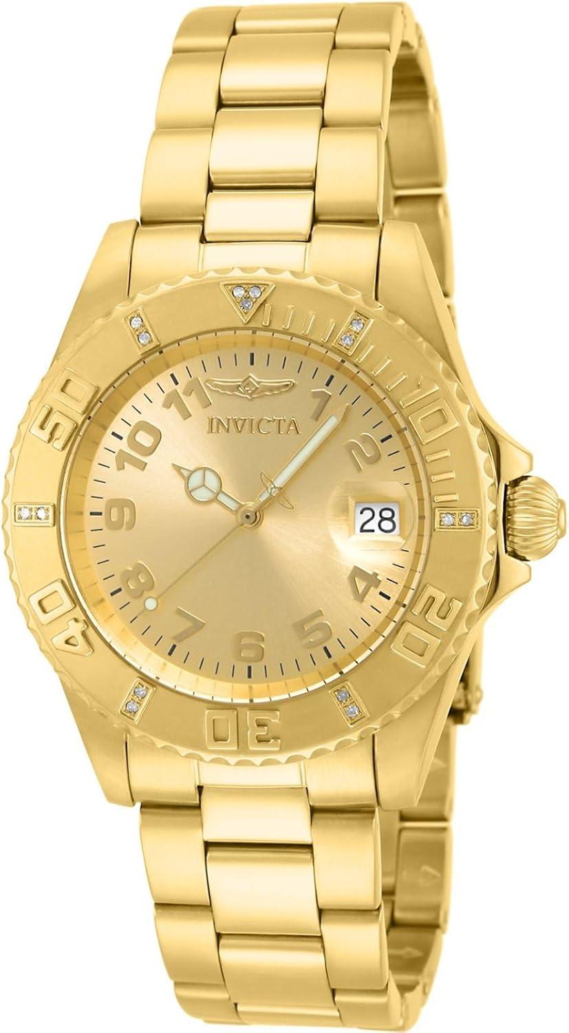 Invicta Women's 15249 Pro Diver 18k Gold-Plated Stainless Steel Watch