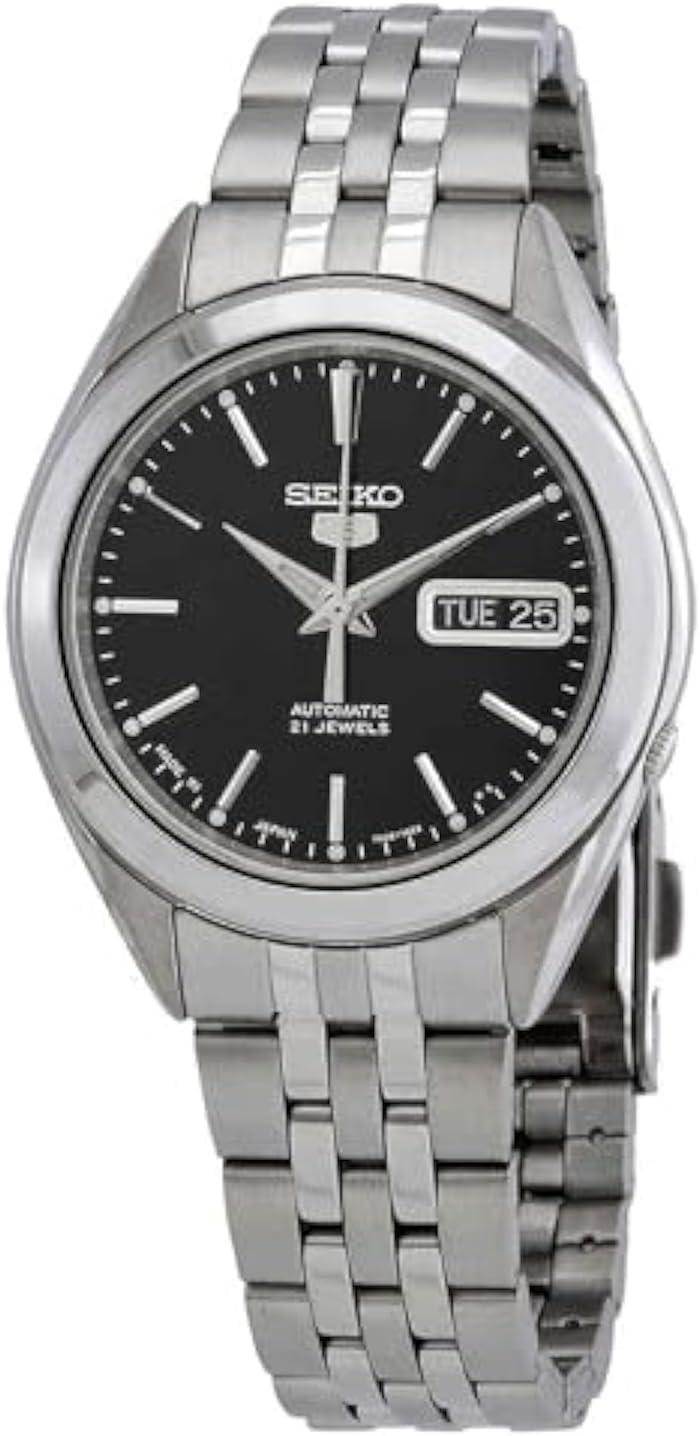 SEIKO 5 Black Dial Stainless Steel Men's Watch SNKL23J1