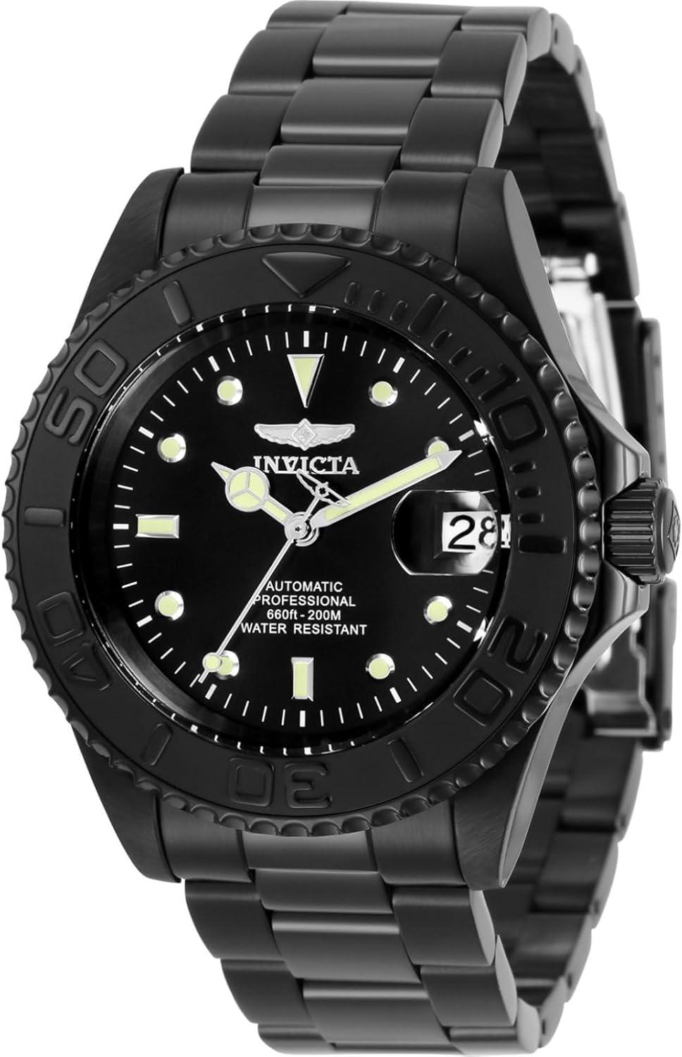 Invicta Men's 33052 Pro Diver Automatic 3 Hand Black Dial Watch