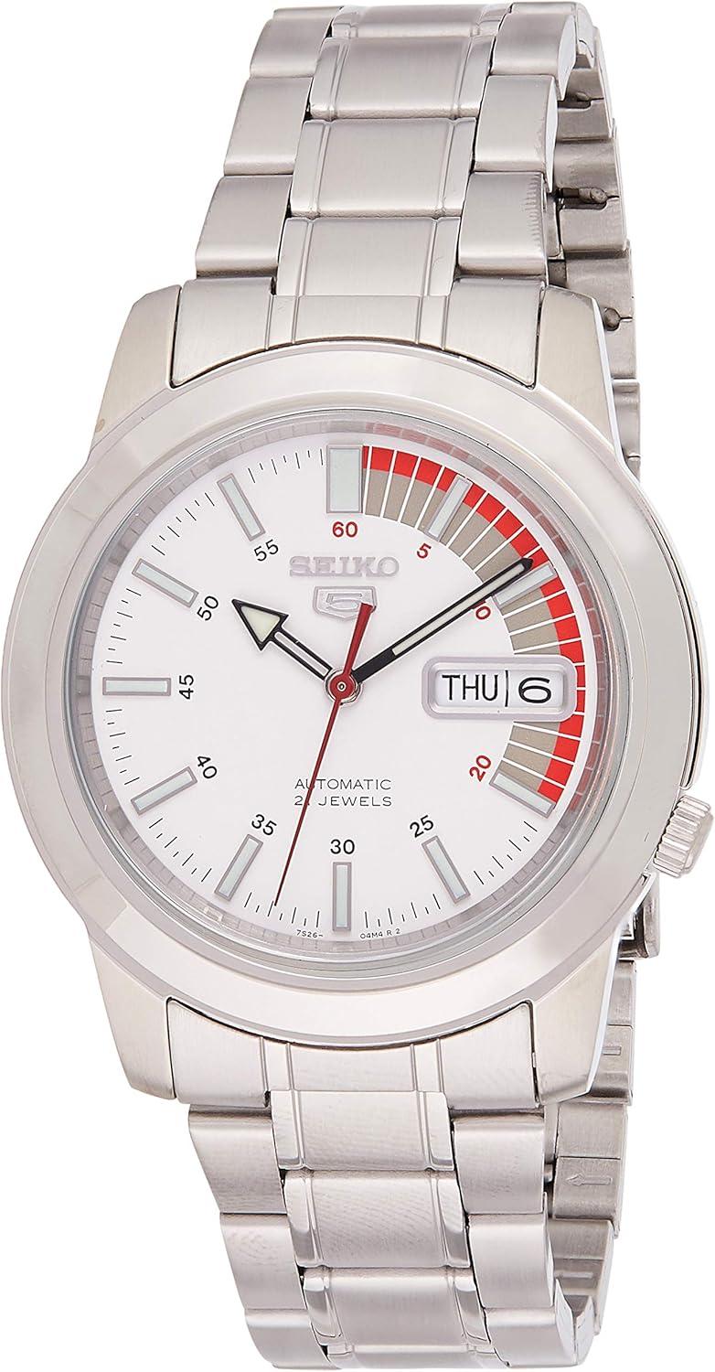Seiko Men's SNKK25 5 Stainless Steel White Dial Watch