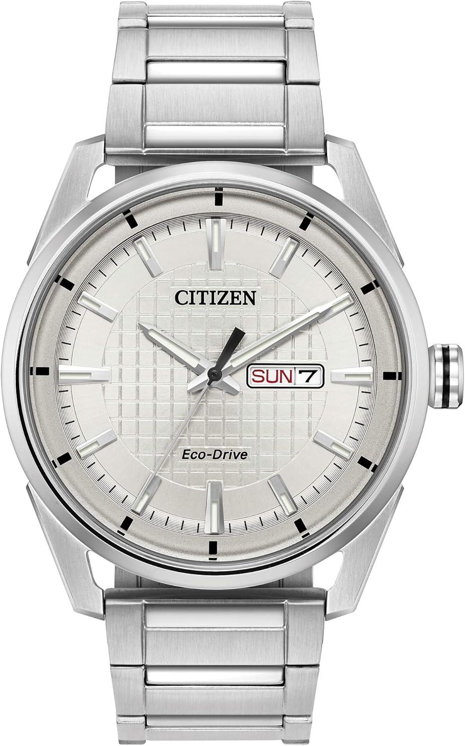 Citizen Men's Eco-Drive Weekender Watch in Stainless Steel, Silver Dial