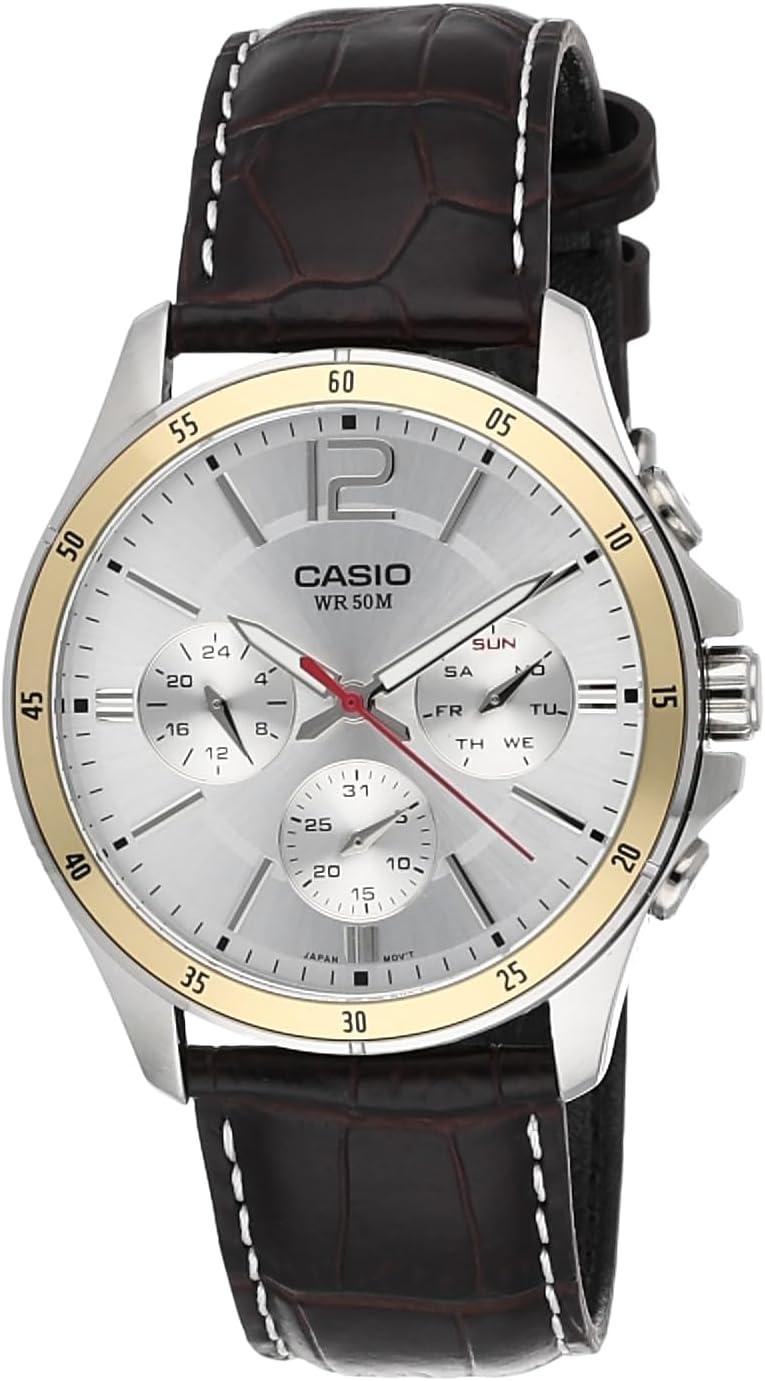 Casio Enticer Chronograph White Dial Men's Watch - MTP-1374L-7AVDF
