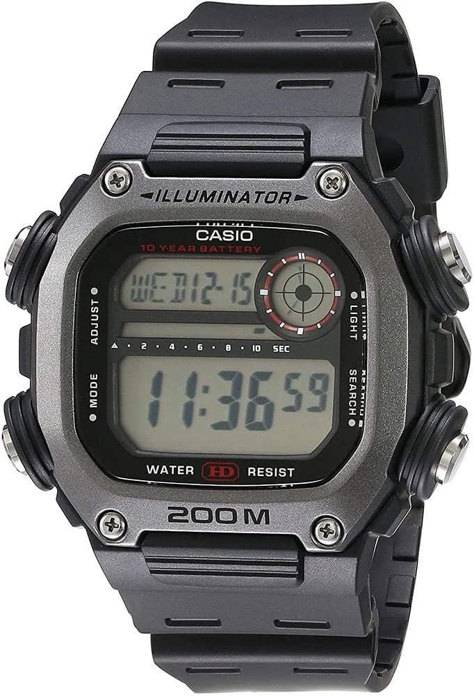 Casio 10 Year Battery Quartz Watch with Resin Strap, Black, Model DW-291H-1AVCF