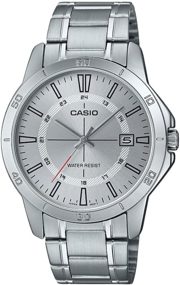 Casio MTP-V004D-7C Men's Stainless Steel Silver 24 Hour Index Dial 3-Hand Analog Watch