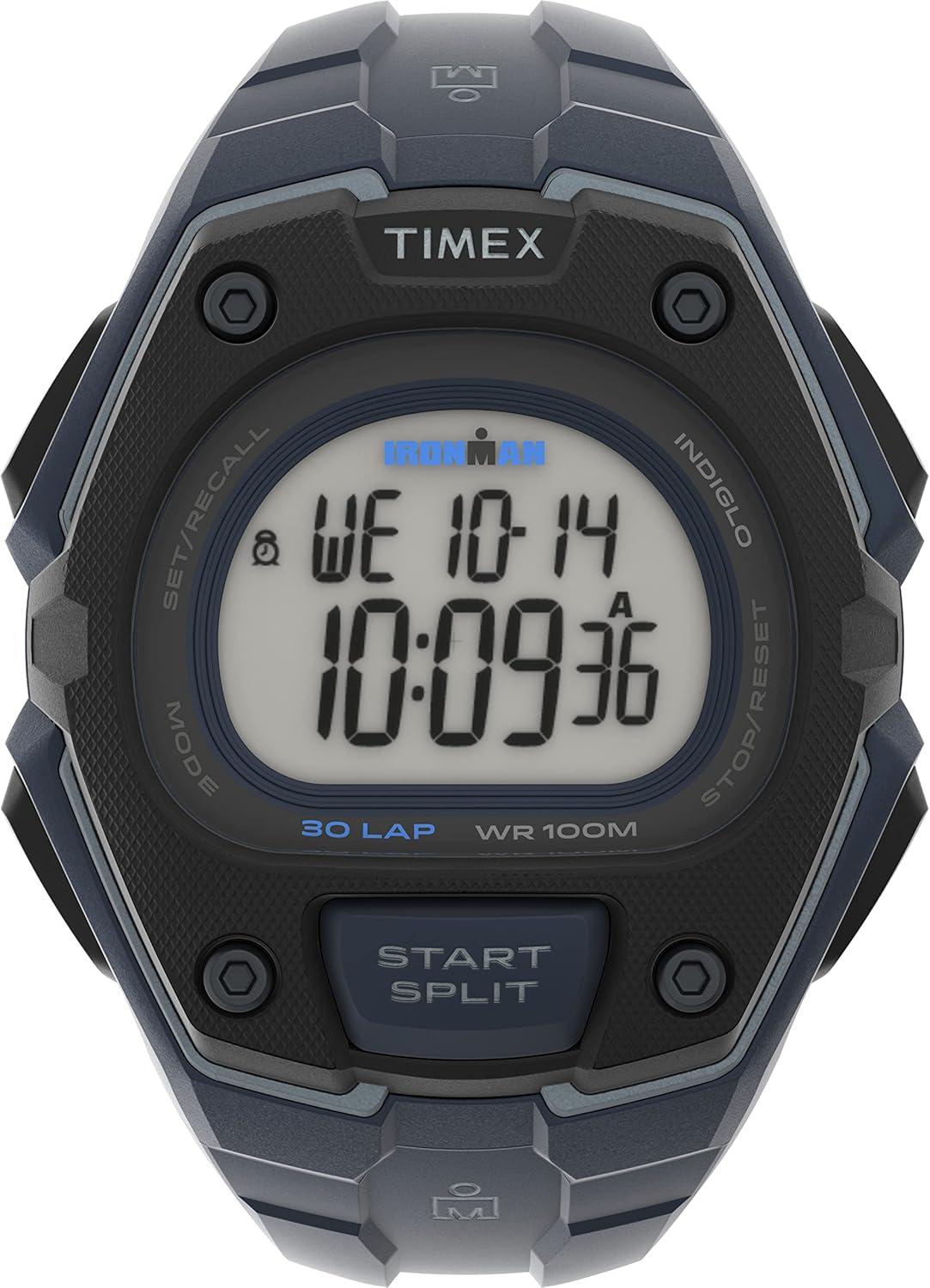 Timex Men's Ironman Triathlon Classic 30 Oversized 45mm Watch – Blue & Gray Case