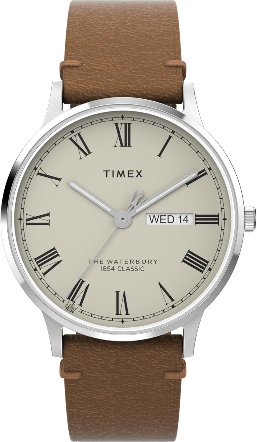 Timex Men's Waterbury Classic 40mm Watch - Brown Strap Cream Dial