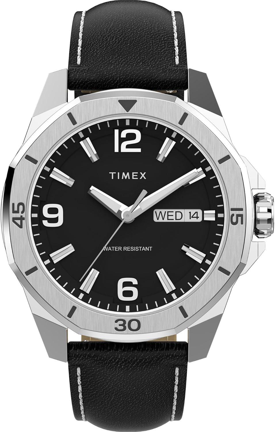 Timex Men's Essex 46mm Watch - Black Link Bracelet Black Dial Silver-Tone Case
