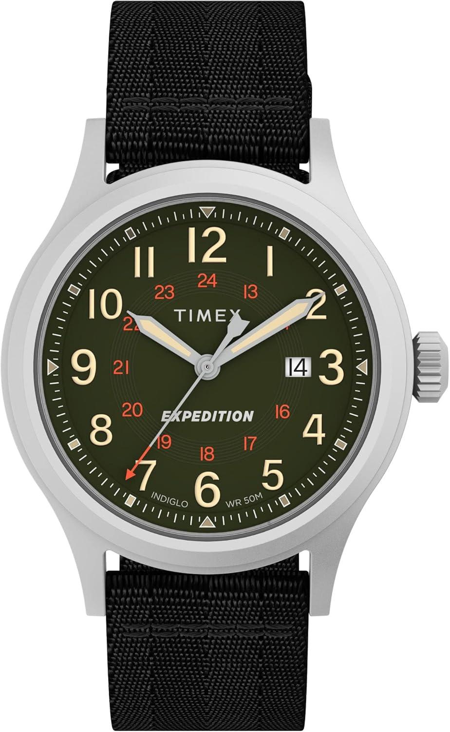 Timex Men's Expedition North Sierra 40mm Watch - Black Strap Cream Dial Stainless Steel Case