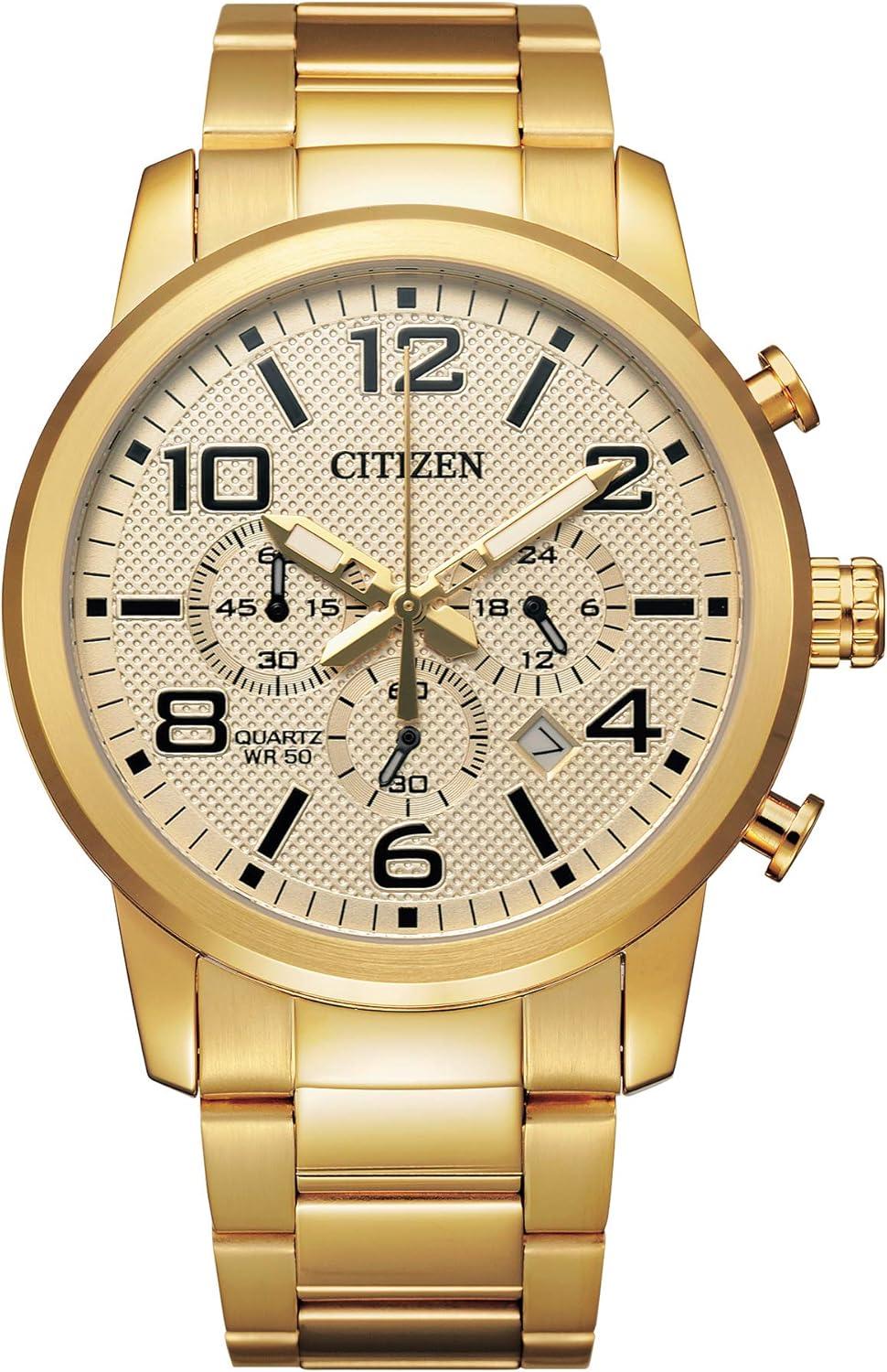 Citizen Quartz Men's Watch - Classic Gold-Tone Stainless Steel (Model AN8052-55P)