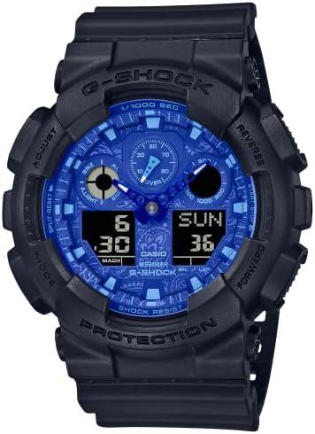 Casio G-Shock GA-100BP-1A Series Blue Paisley Watch for Men