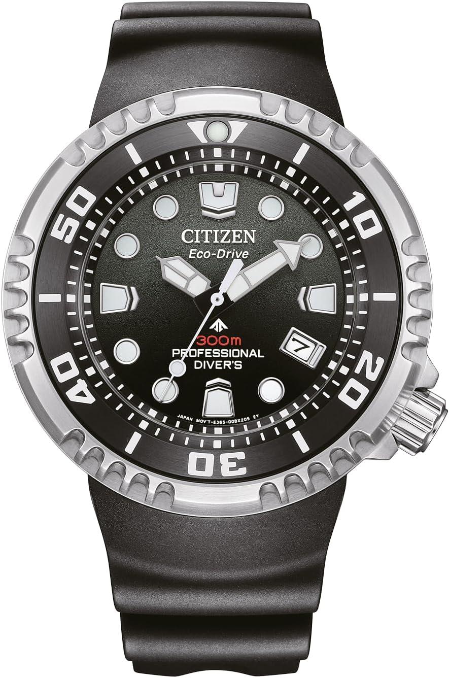 Citizen Watch BN1024-01E - Modern Black Eco-Drive Diver's Watch