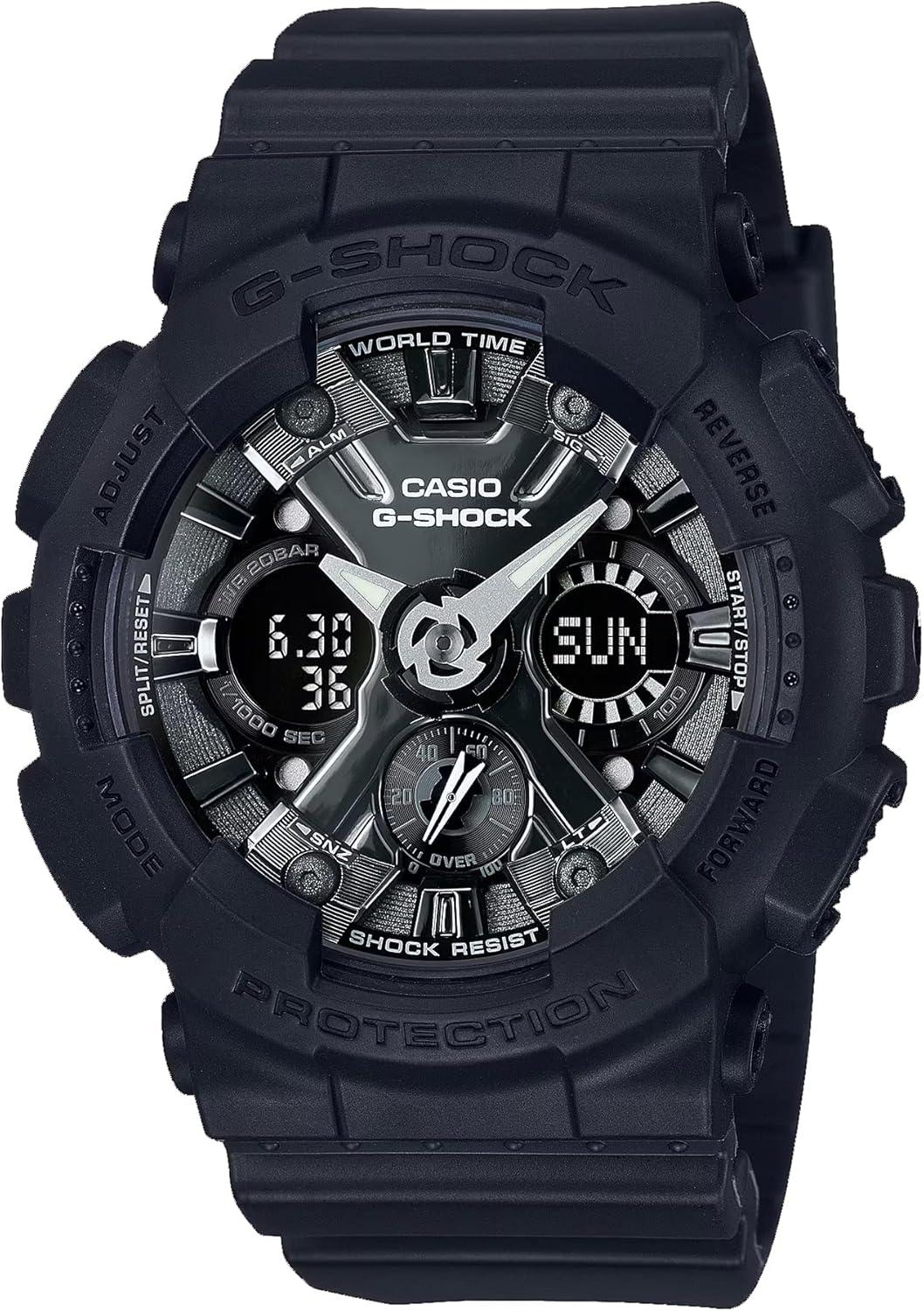 G-Shock Casio GMAS120MF-1A Women's Analog Digital Alarm Chronograph Black Watch