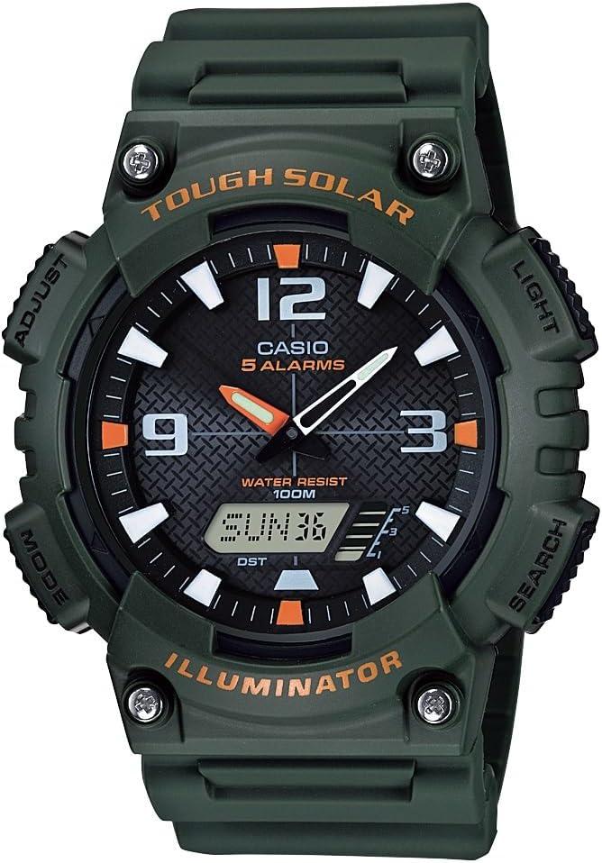 Casio Men's Solar Powered Japanese Quartz Watch with Resin Strap Green