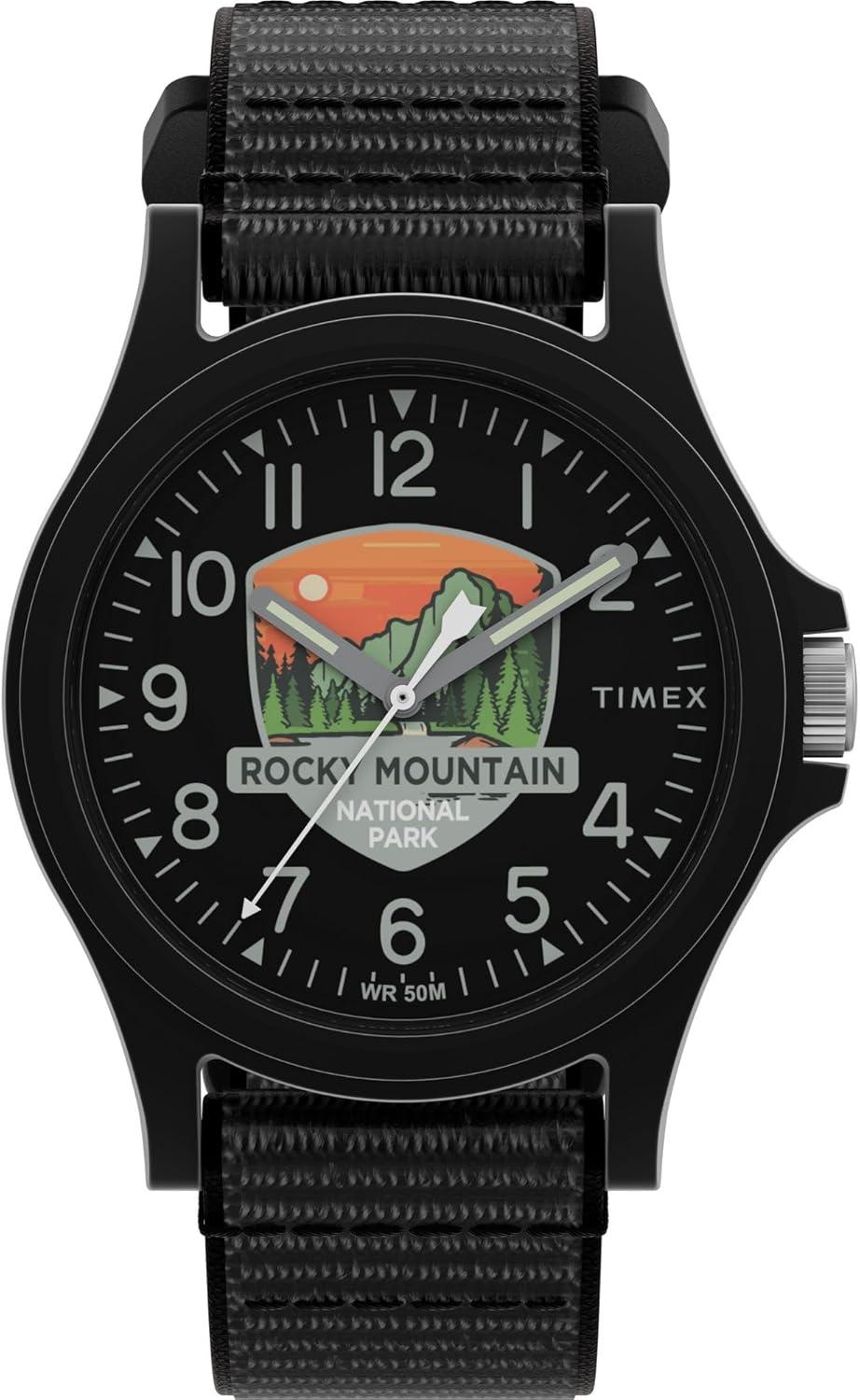 Timex Unisex Rocky Mountain National Park 40mm Watch - Black Fastwrap