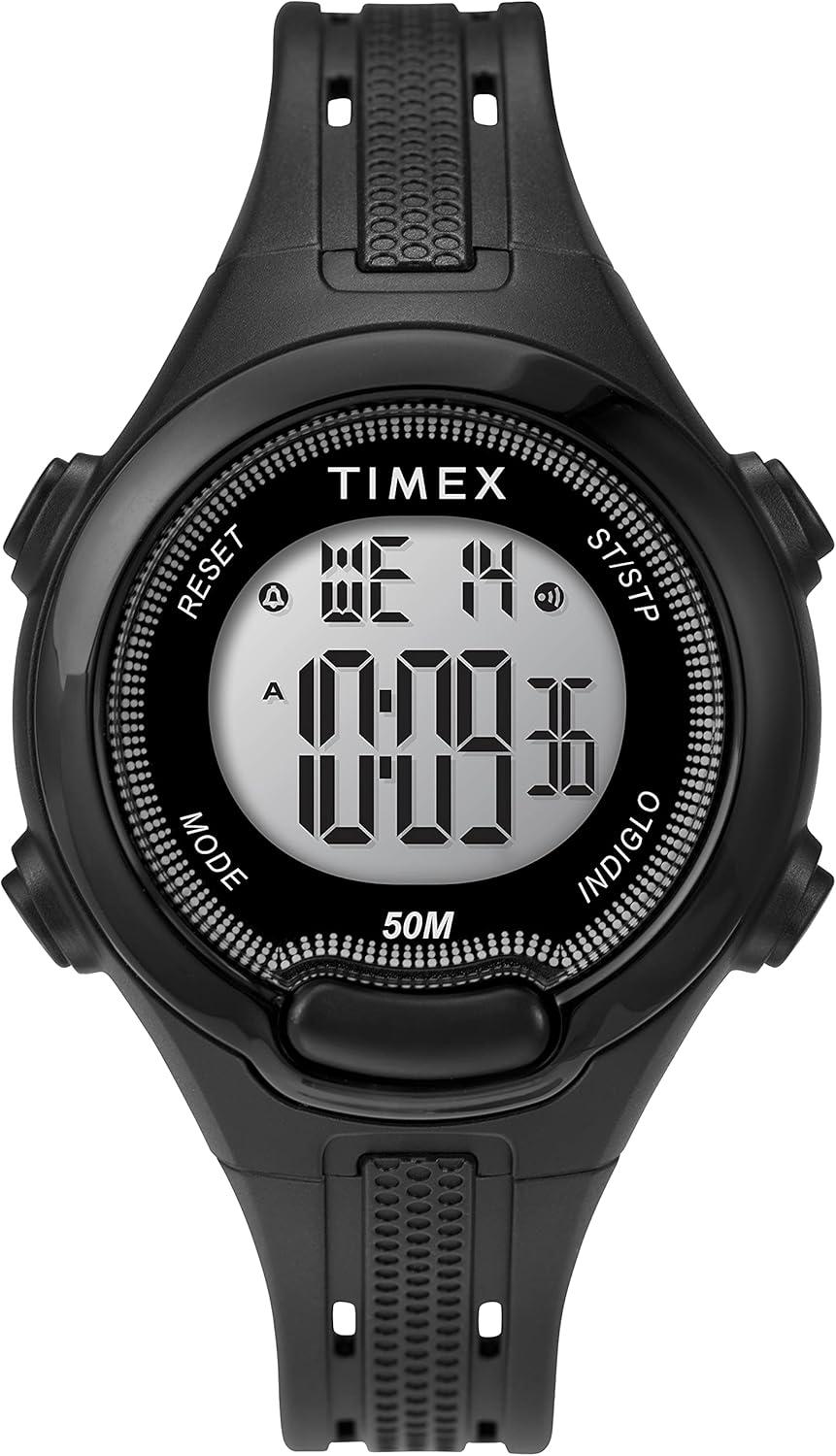 Timex Unisex DGTL Mid-Size 38mm Watch – Black Case with Black Resin Strap