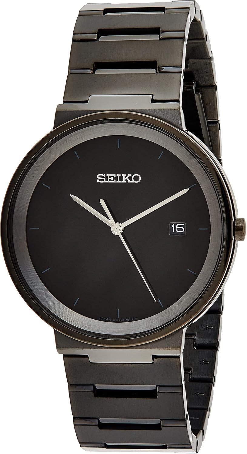 Seiko Men's Essential CONTEMP Black ION Finish Wristwatch