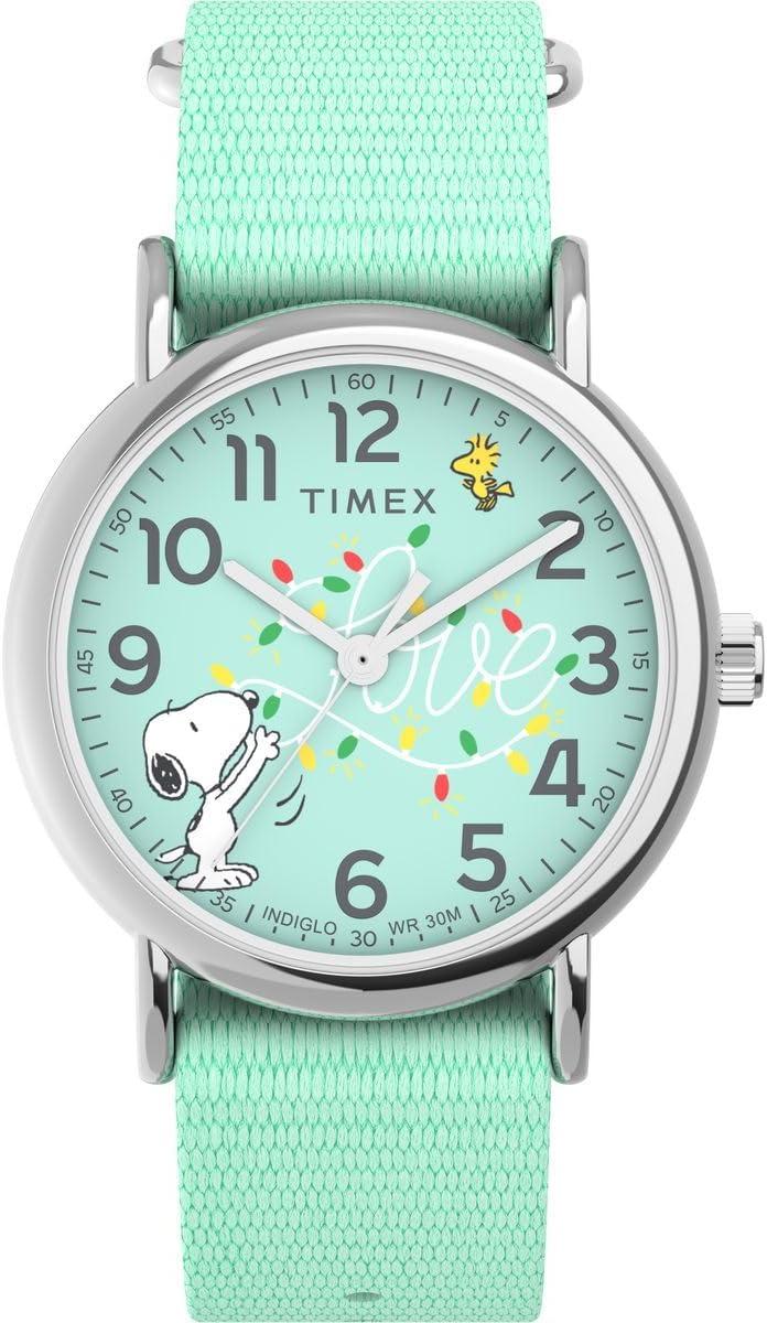 Timex Women's Analogue Watch Weekender x Peanuts Holiday, Blue