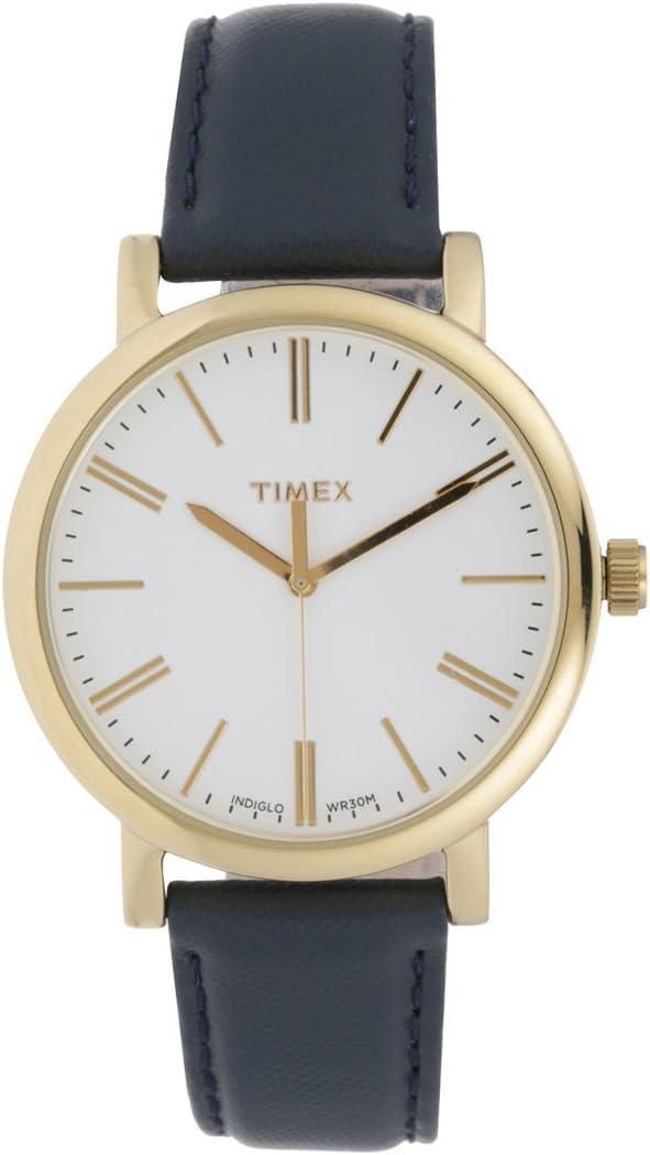 Timex TW2P63400 Originals Modern Women's Watch - Dark Blue Leather & Gold Steel