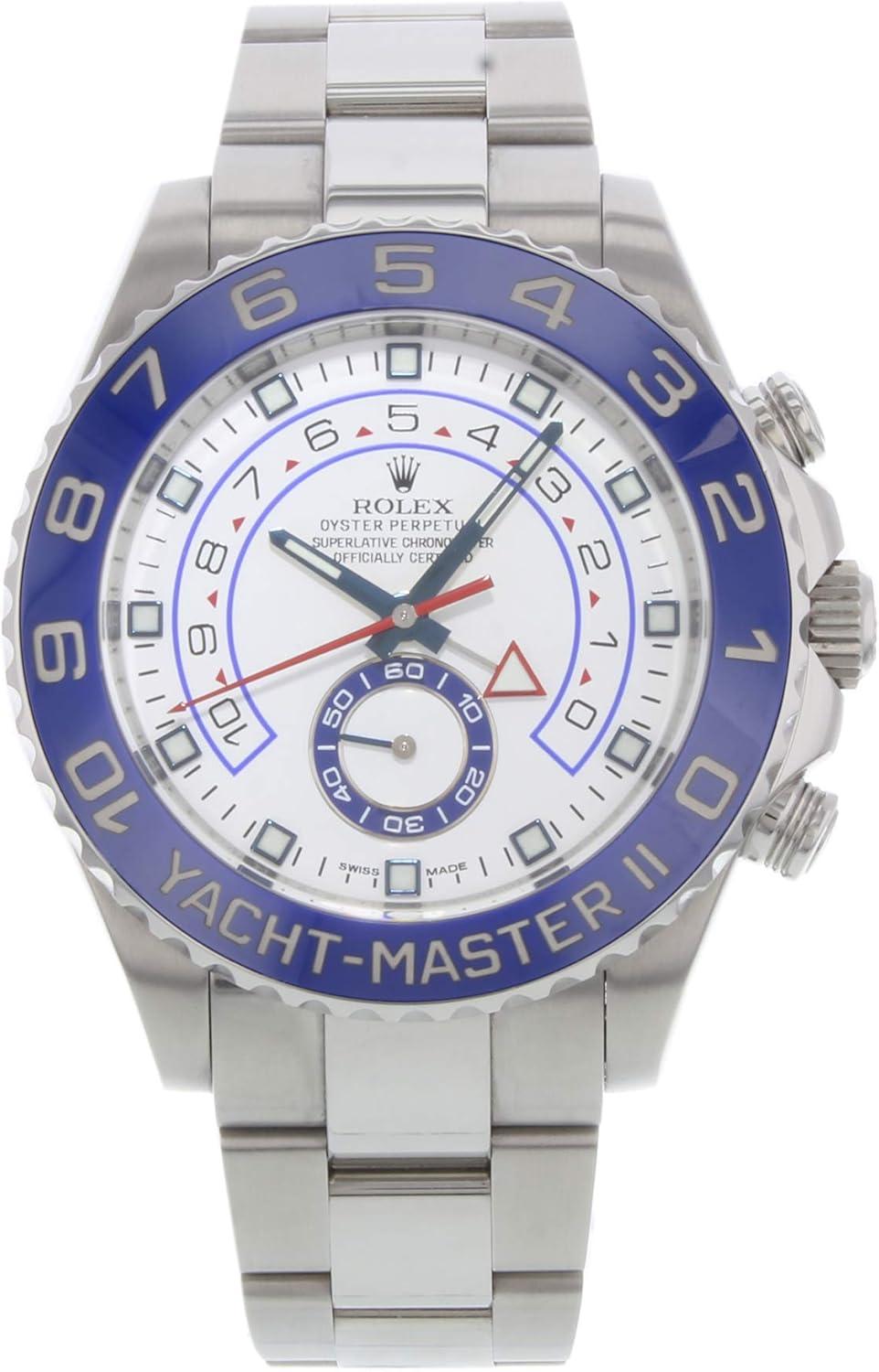 Rolex Yacht-Master II White Dial Blue Bezel Stainless Steel Automatic Men's Watch 116680WAO