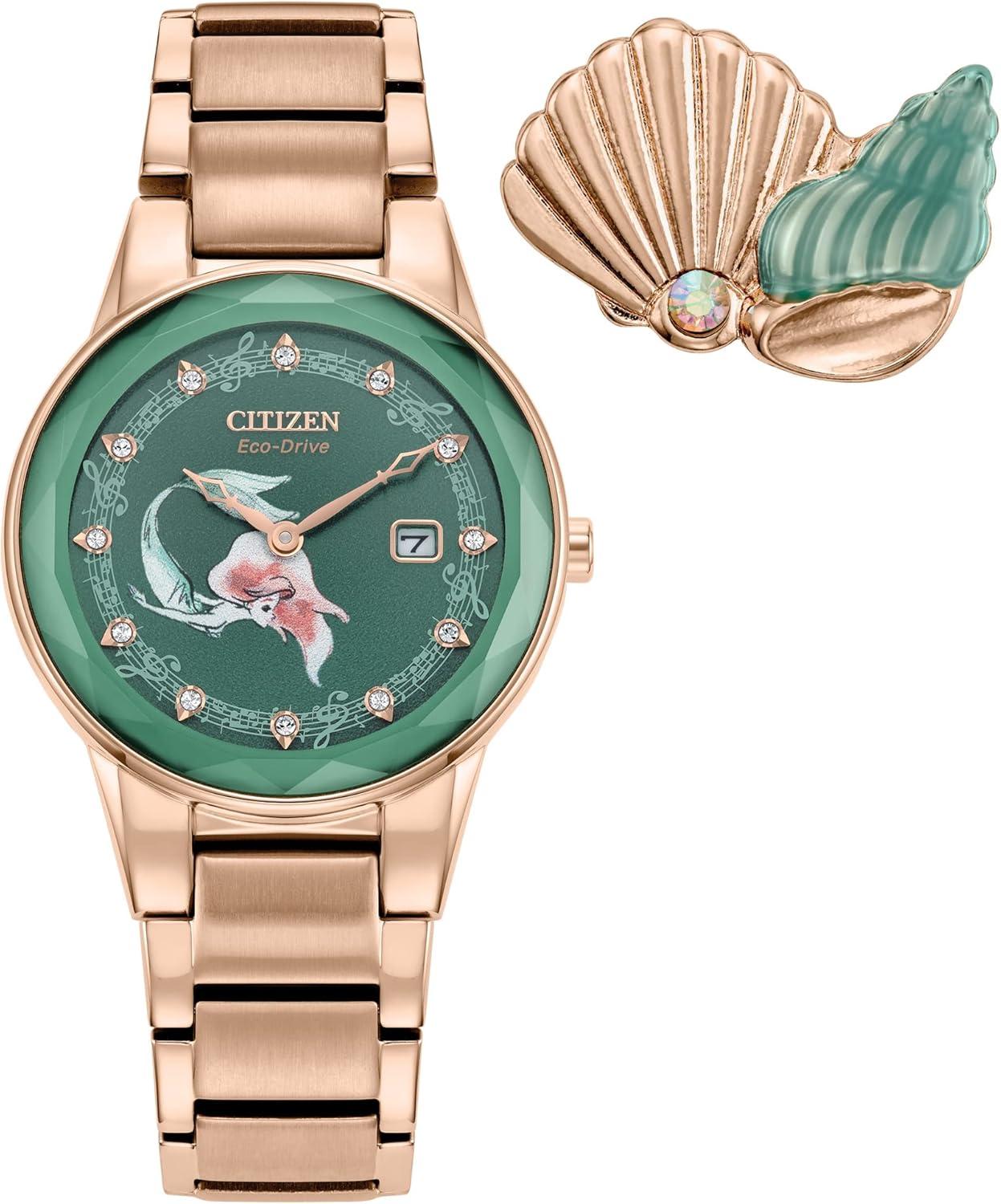 Citizen Eco-Drive Ladies' Special Edition Disney Princess Ariel "Making Waves my Way" Faceted Crystal Watch and Pin Gift Set