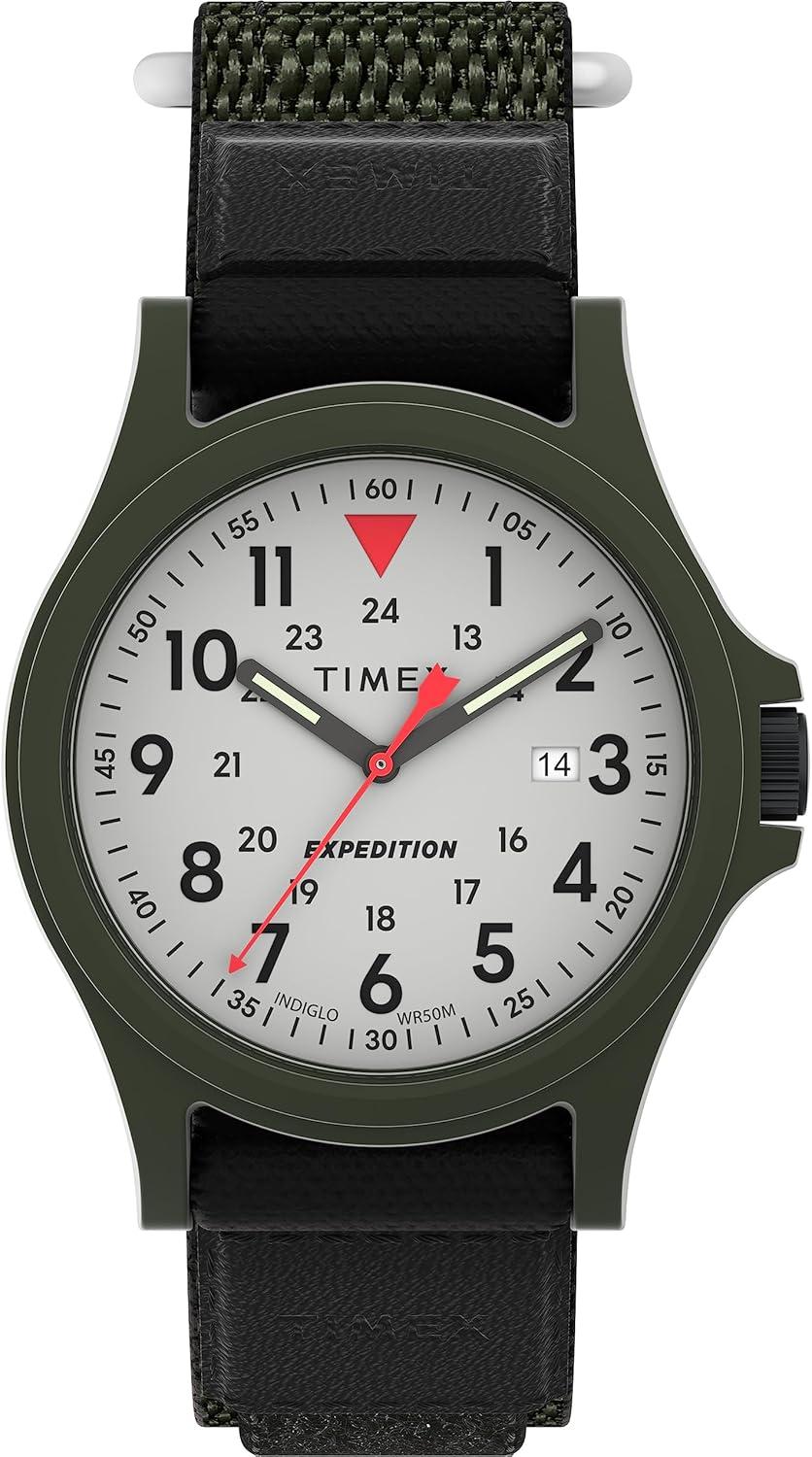 Timex Men's Expedition Acadia 40mm Watch - Black Fastwrap Cream Dial