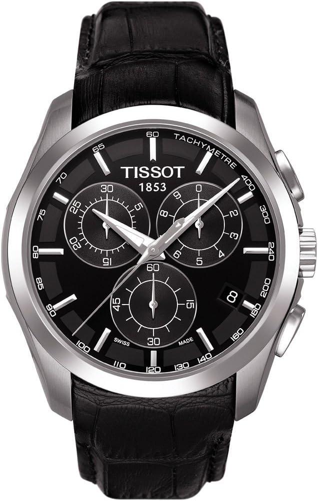 Tissot Men's Couturier Chrono Quartz Stainless Steel Dress Watch Black T0356171605100