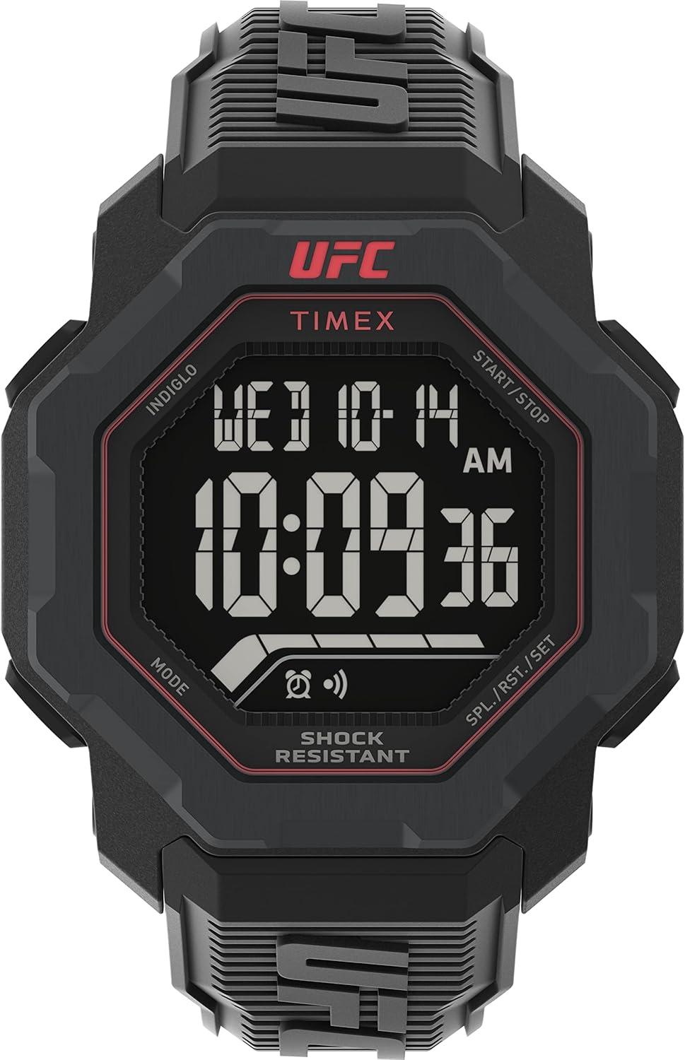 Timex UFC Men's Knockout 48mm Watch - Black Strap Digital Dial Black Case