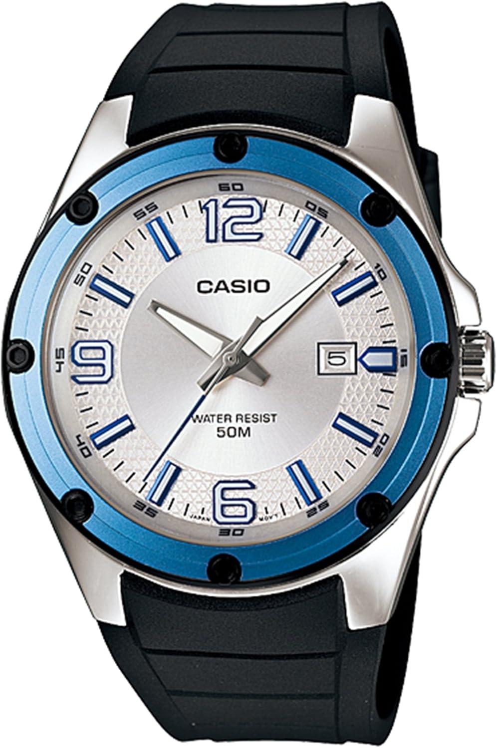 Casio Men's Core MTP1346-7AV Black Resin Quartz Watch with Silver Dial