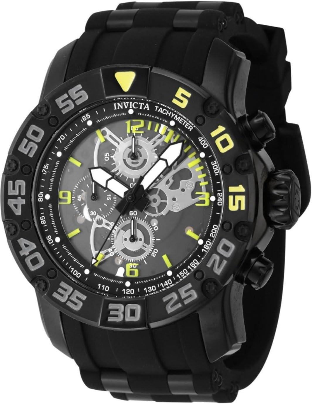 Invicta Racing Men 48mm Stainless Steel Black Dial VD55 Quartz Watch