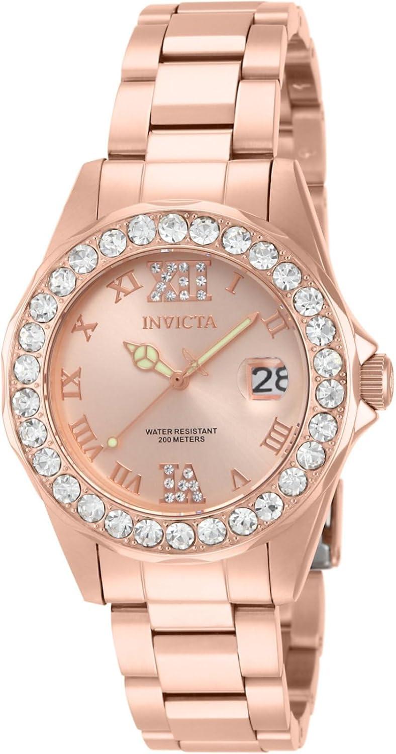 Invicta Women's 15253 Pro Diver Rose Gold Dial Crystal Accented Watch
