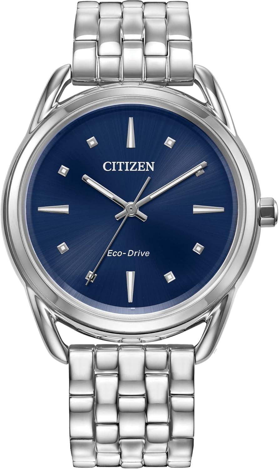 Citizen Women's Eco-Drive Dress Classic Watch in Stainless Steel, Blue Dial
