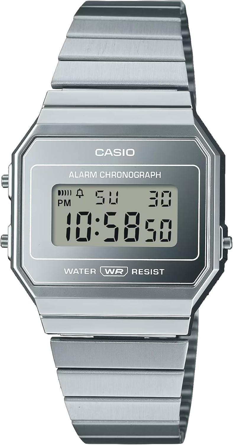 Casio Vintage Retro Modern Silver Watch A700WEV-7AVT