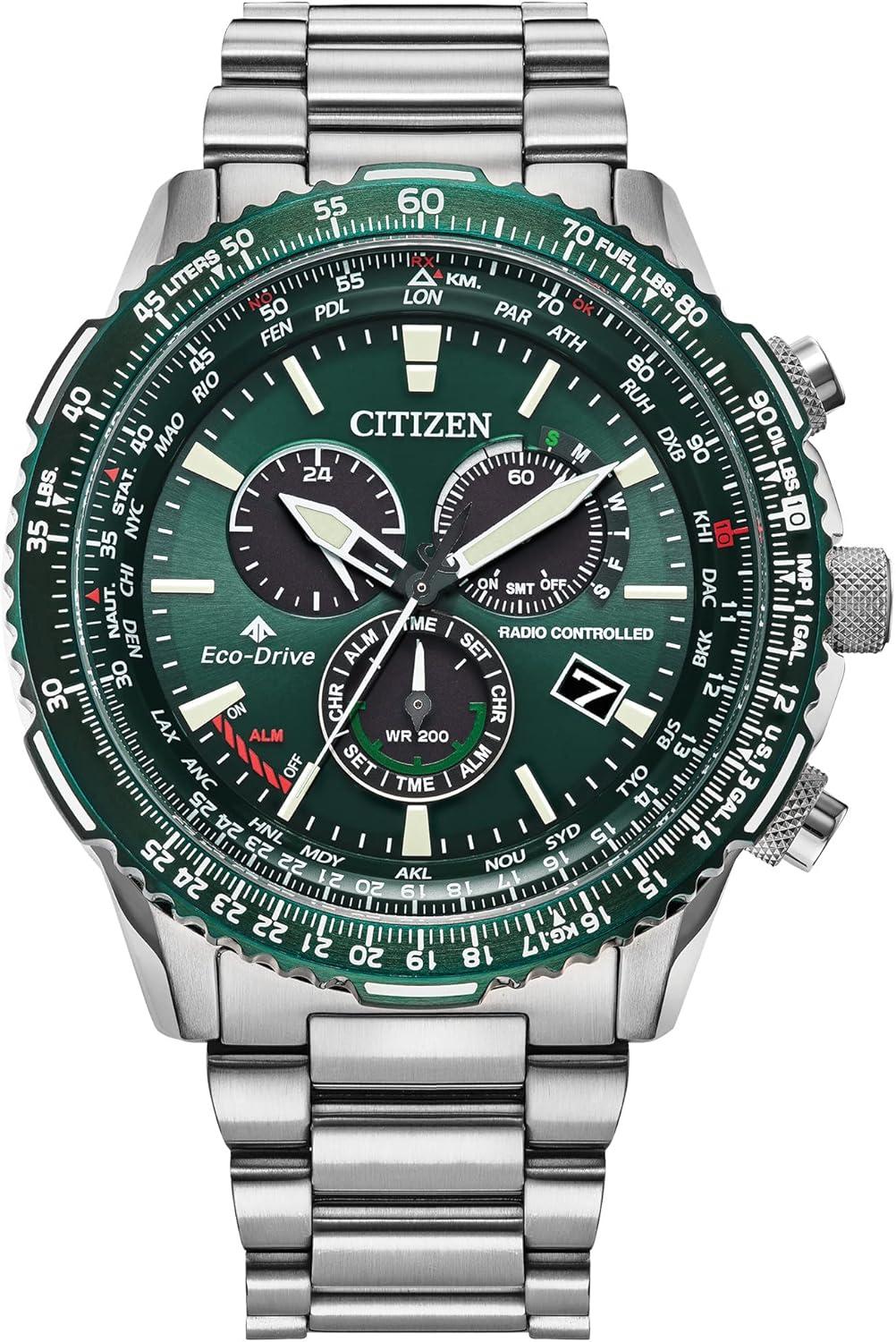 Citizen Eco-Drive Pilot Chronograph Watch with Atomic Timekeeping