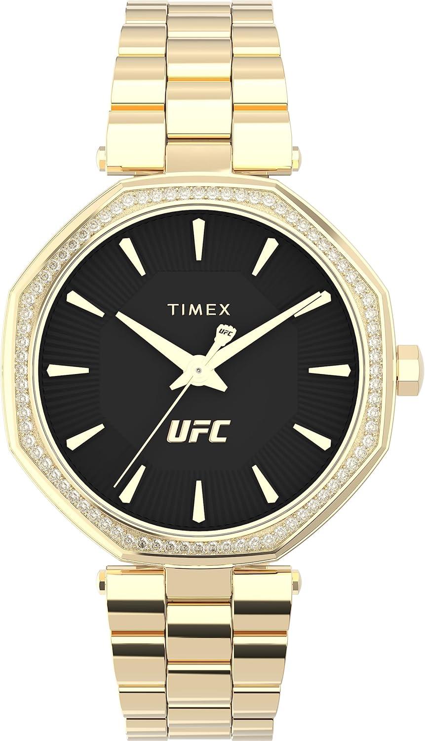 Timex UFC Women's Jewel 36mm Watch - Gold-Tone Bracelet Black Dial