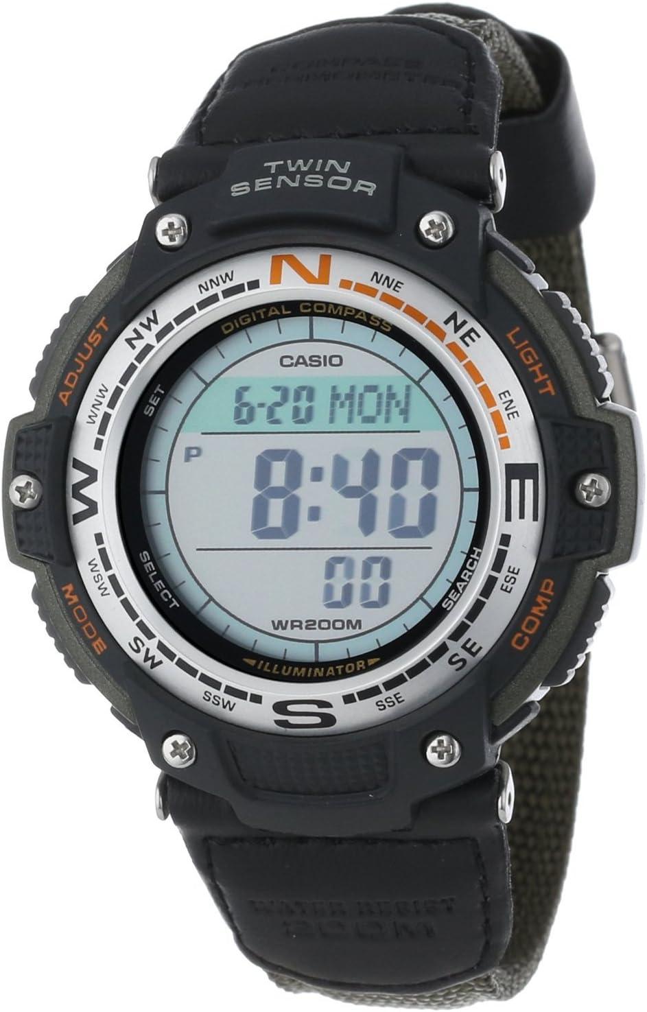 Casio SGW100 Series Digital Watch & Compass - Green/Fabric Strap