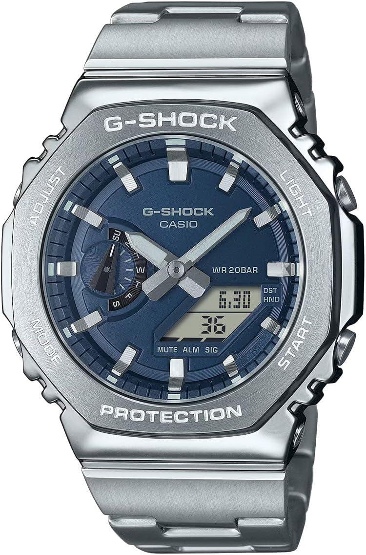 Casio G-Shock Octagonal Navy Blue Stainless Steel Watch GM2110D-2B