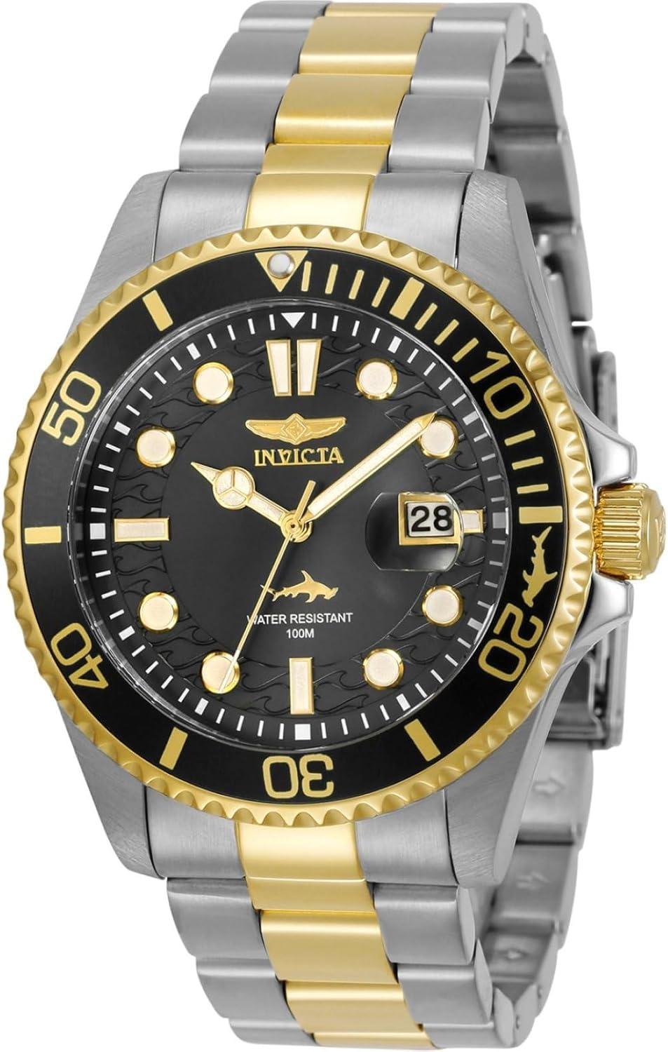 Invicta Men's Pro Diver Quartz Watch with Stainless Steel Strap, Two Tone