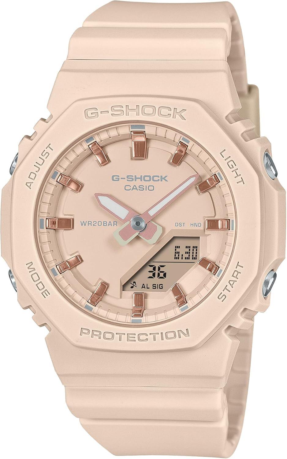 Casio GMA-P2100 Wristwatch: Minimal Size, One Tone, Pink Gold Metallic Index