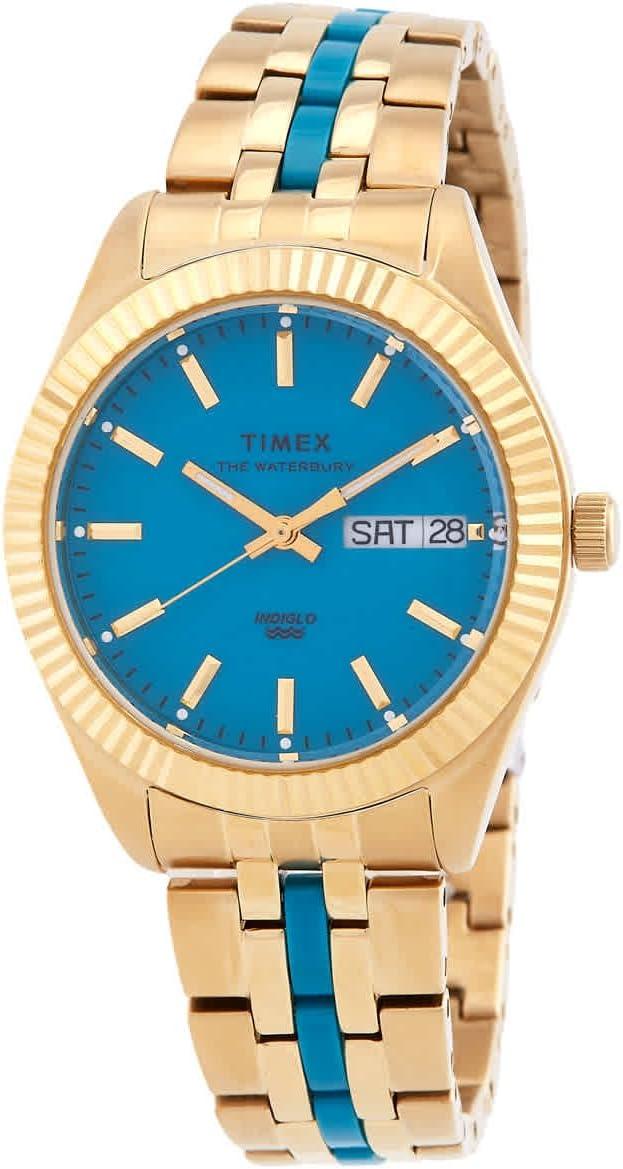 Timex 36 mm Waterbury Legacy Boyfriend - Malibu Stainless Steel Case Gold/Blue/Two-Tone One Size