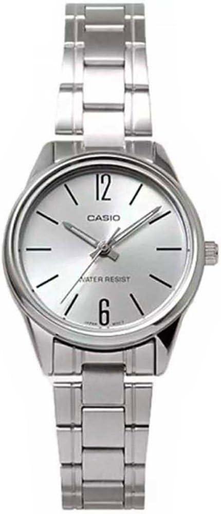 Casio #LTP-V005D-7B Women's Standard Stainless Steel Silver Dial Watch