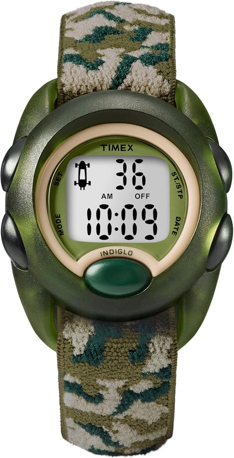 Timex Boys T71912 Time Machines Digital Green Camouflage Elastic Fabric Strap Watch
