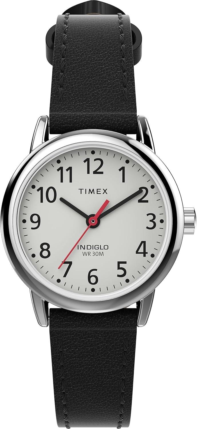 Timex Women's Easy Reader Classic 25mm Watch - Black Strap White Dial Silver-Tone Case