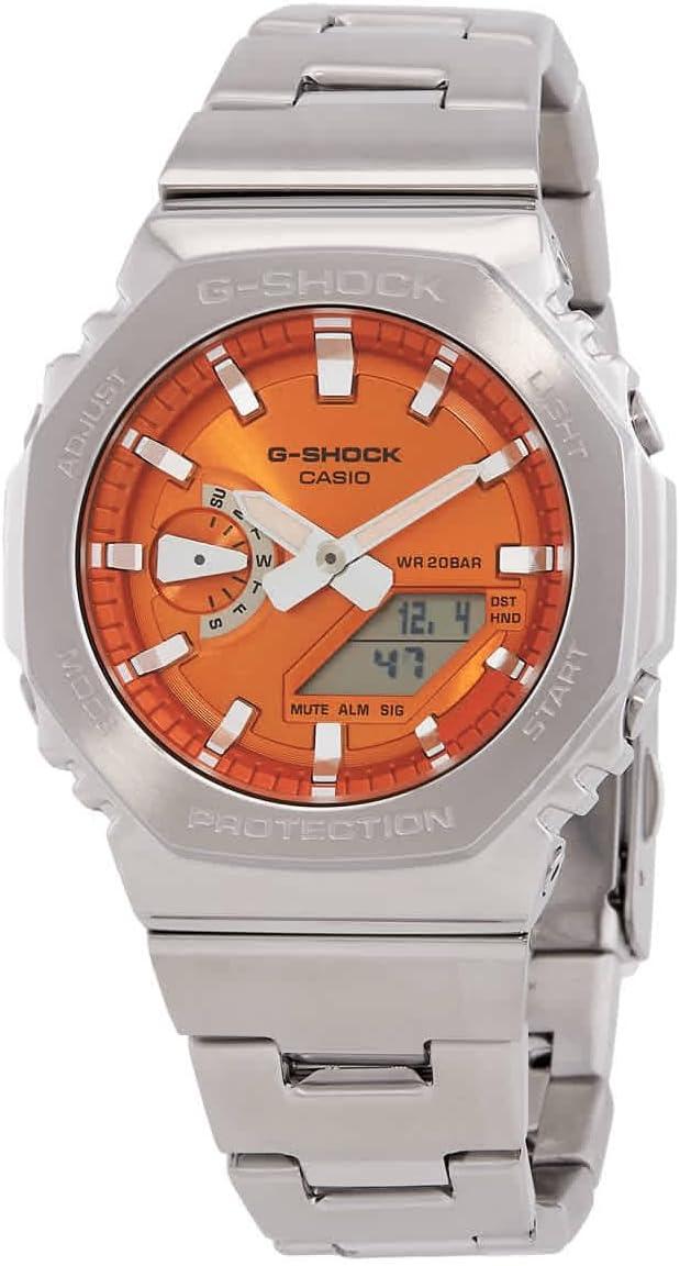 Casio G-Shock Octagonal Orange Stainless Steel Watch GM2110D-4A