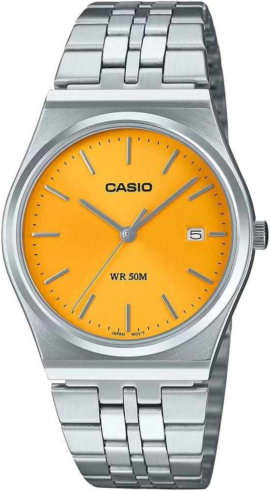 Casio MTP-B145D-9AV Men's Vintage Stainless Steel Yellow Dial Watch