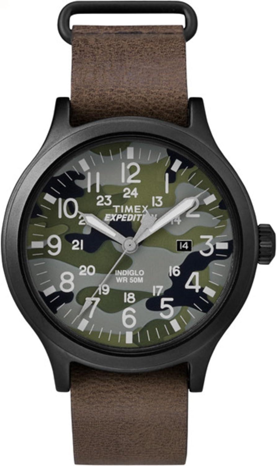 Timex Men's 'Expedition' Quartz Brass and Leather Casual Watch