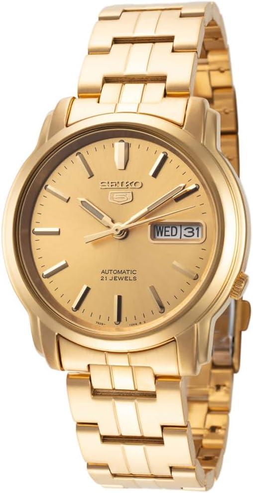Seiko Men's SNKK76 Gold Plated Stainless Steel Analog Watch