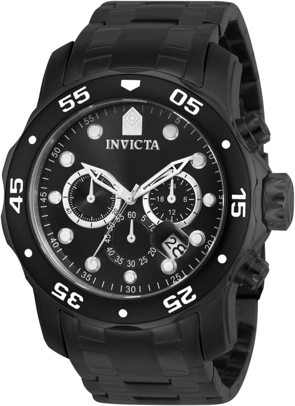 Invicta Men's 0076 Pro Diver Collection Chronograph Black Ion-Plated Stainless Steel Watch